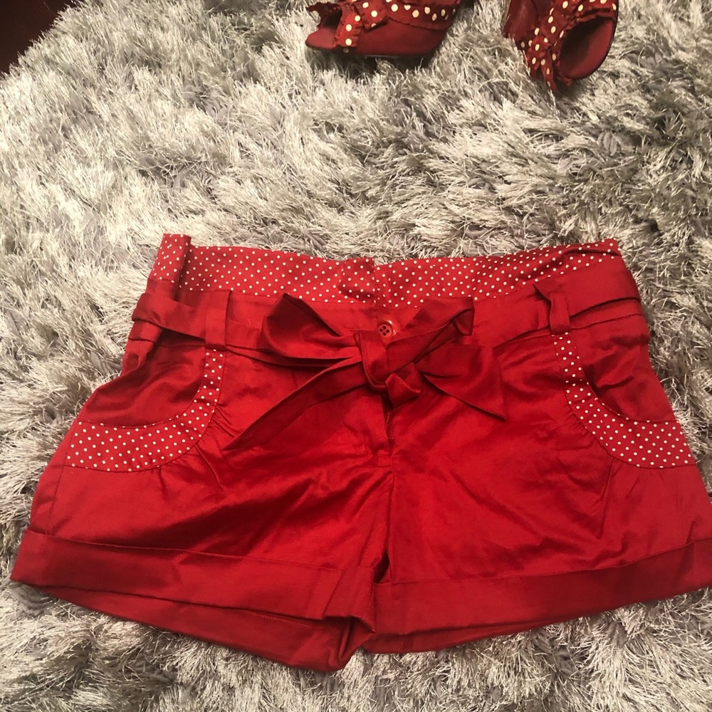 Retro Red polka-dot shorts